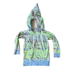 Tubs Togs Organic Forest Print Hooded Sweatshirt For Kids Size 3-4y